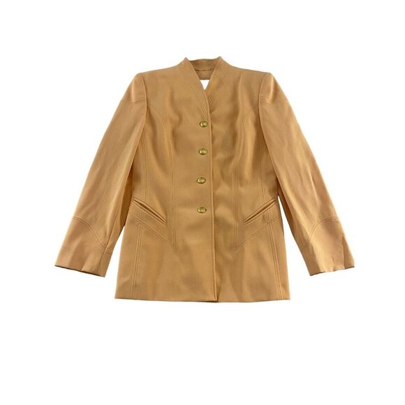 Vintage Escada By Margaretha Ley Orange Creamsicle Button Front Wool Coat - 38 - Picture 1 of 14